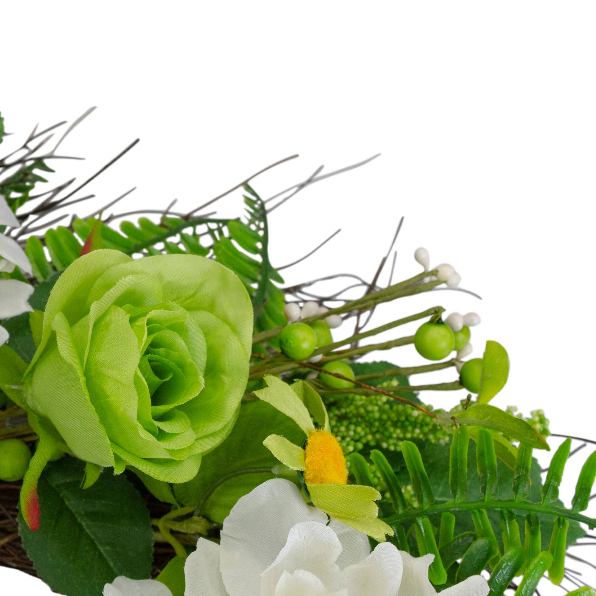 Mixed Floral Artificial Spring Wreath 22"